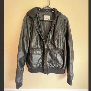 Levis Hooded Leather Jacket